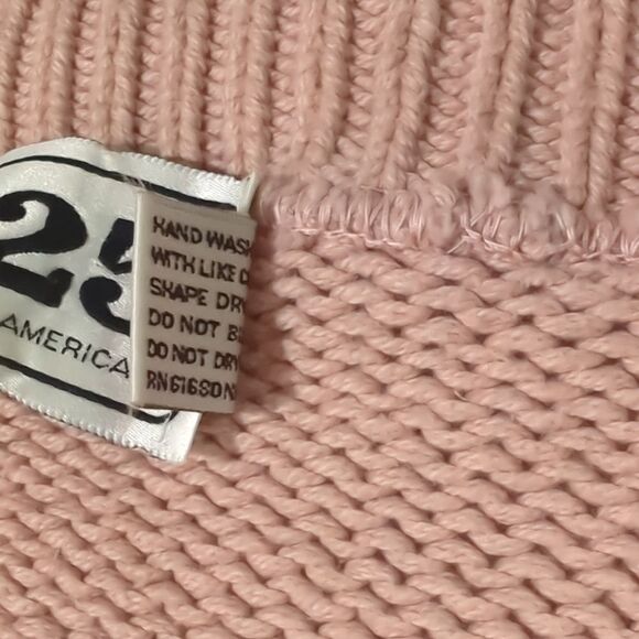 525 America Sweater Womens One Size Dusty Pink Crochet Cardigan Boho - Picture 6 of 8